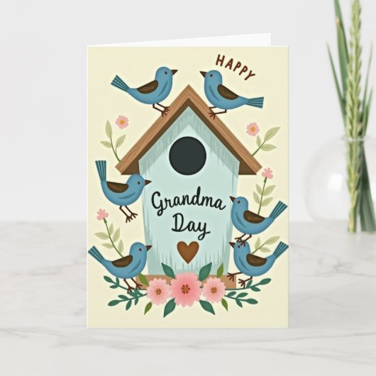 Bloemrijke Oma Dag Kaart (Voorkant)