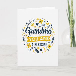 Bloemrijke Oma's Vreugde Kaart