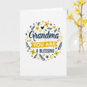 Bloemrijke Oma's Vreugde Kaart (Gele Bloem)