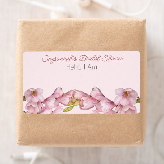 Bloemrijke Onderrand Bruids Bruiloft Label Naam St (Insitu)