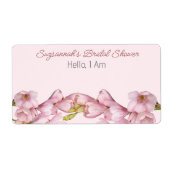 Bloemrijke Onderrand Bruids Bruiloft Label Naam St (Voorkant)