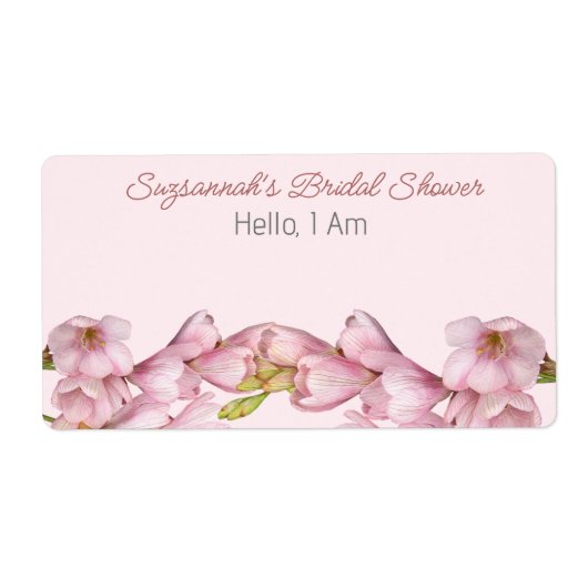 Bloemrijke Onderrand Bruids Bruiloft Label Naam St (Voorkant)