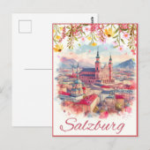 Bloemrijke Oostenrijk hoofdstad Salzburg skyline Briefkaart (Voorkant / Achterkant)
