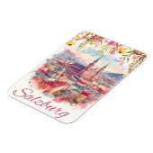 Bloemrijke Oostenrijk hoofdstad Salzburg skyline Magneet (Linkerzijde)