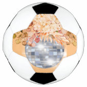 Bloemrijke Oranje Disco Bal Bruidsfeest Voetbal (Voorkant)