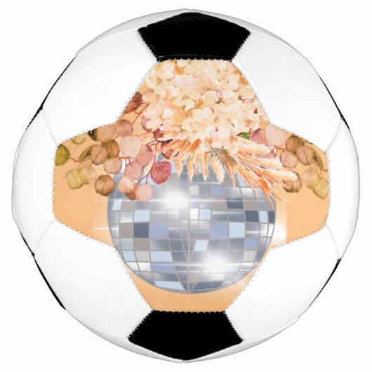 Bloemrijke Oranje Disco Bal Bruiloft Feest Voetbal (Voorkant)