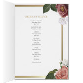 Bloemrijke Orde van Dienst Funeral Memorial Progra (Binnen (Rechts))