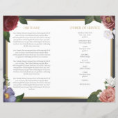 Bloemrijke Orde van Dienst Funeral Memorial Progra (Achterkant)