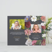 Bloemrijke Orde van Dienst Funeral Memorial Progra (Staand voorkant)