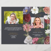 Bloemrijke Orde van Dienst Funeral Memorial Progra (Voorkant)