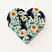 Bloemrijke orka Spiraal Foto Notitieboek (Achterkant)