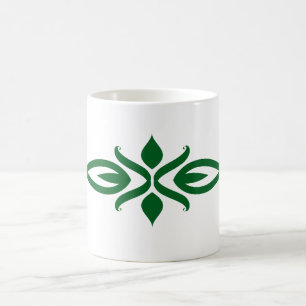 Bloemrijke Ornament Silhouette Koffie Mok