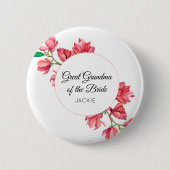 Bloemrijke Oud-oudoma van de bruid Roze Wit Ronde Button 5,7 Cm (Voorkant)