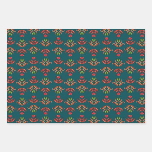 Bloemrijke Oudhollandse Kunst Bloemen Gezellig en  Inpakpapier Vel (Voorkant 3)