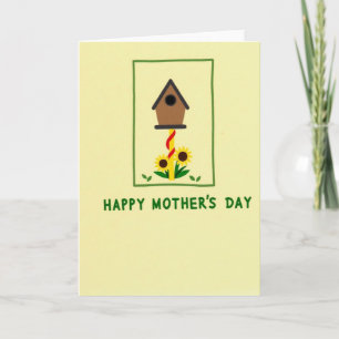 Bloemrijke paal Moederdag Kunstkaart Kaart
