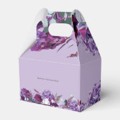 Bloemrijke paarse groene botanische bruidsdouche bedankdoosjes (Achterkant)