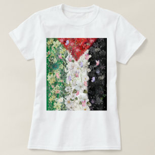 Bloemrijke Palestina kaart - Gratis Palestina kaar T-shirt
