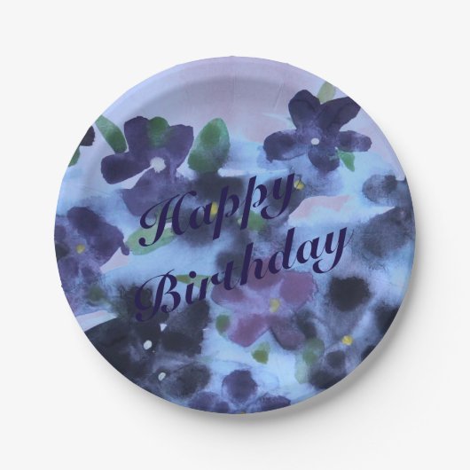 Bloemrijke papieren Borden Papieren Bordje (Voorkant)