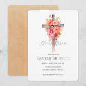 Bloemrijke Pasen Brunch Kruis Kaart (Voorkant / Achterkant)