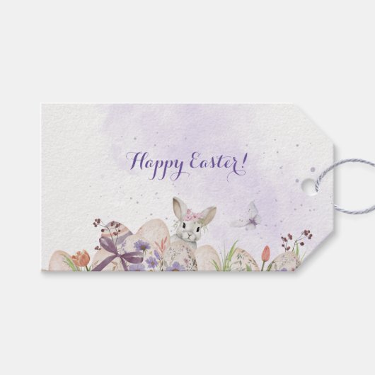 Bloemrijke Pasen Eiercadeaukaartjes Cadeaulabel (Voorkant (Horizontaal))