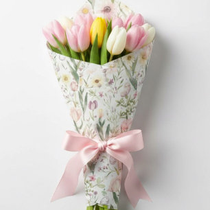 Bloemrijke Pasen Pastelkleurige Lente Bloem Cadeaupapier