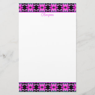 Bloemrijke patroon receptenbladen briefpapier
