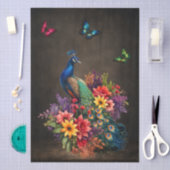 Bloemrijke Pauwen & Vlinders Decoupage Tissuepapier (Craft)