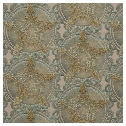 Bloemrijke Pentacle Pagan Wiccan Stof (Swatch)