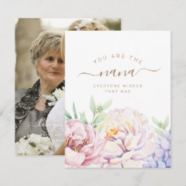 Bloemrijke Persoonlijke Fotokaart voor Oma Feestdagenkaart