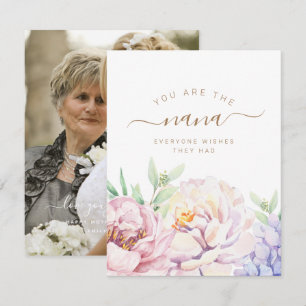 Bloemrijke Persoonlijke Fotokaart voor Oma Feestdagenkaart