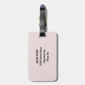 Bloemrijke perzikroze waterverfweide bagagelabel (Achterkant verticaal)