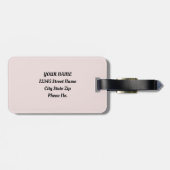 Bloemrijke perzikroze waterverfweide bagagelabel (Achterkant horizontaal)