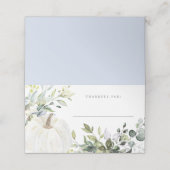 Bloemrijke Pompoen Thanksgiving Diner Plaatskaarte Plaatskaartje (Buitenkant ongevouwen)