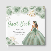 Bloemrijke Prinses in een Saliegroene Jurk Quincea
