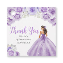 Bloemrijke Prinses in Stof Paarse Jurk Quinceanera
