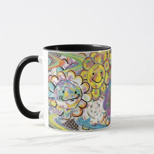 Bloemrijke psychedelische roes mok (Links)