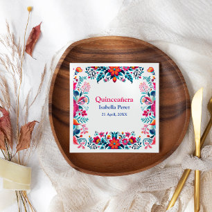 Bloemrijke Quinceanera Witte Mexicaanse Fiesta Ver Servet