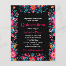Bloemrijke Quinceanera Zwarte Mexicaanse Feest Ver