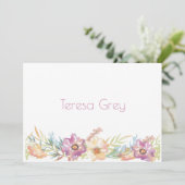 Bloemrijke rand in watercolor briefpapier (Staand voorkant)