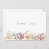 Bloemrijke rand in watercolor briefpapier (Voorkant / Achterkant)