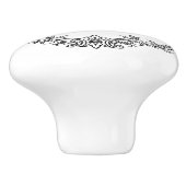 Bloemrijke rand met monogram keramische knop (Zijkant)