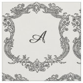 Bloemrijke rand met monogram stof (Close Up)