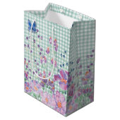 Bloemrijke rand met vlinder medium cadeauzakje (Achterkant Gekanteld)
