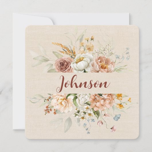 Bloemrijke rand voor het hernieuwen van geloften kaart (Voorkant)