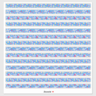 Bloemrijke randen bloemen en fietsen sticker