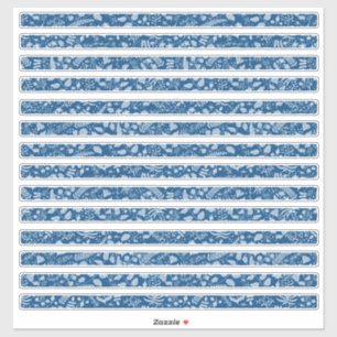 Bloemrijke randen Boho Klassieke Blues Sticker