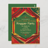 Bloemrijke Rasta Kleuren Aanpasbare Reggae Feest Briefkaart (Voorkant / Achterkant)