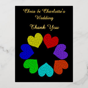 Bloemrijke Regenboog Liefdes Hartjes Aangepaste Tr Folie Feestdagen Briefkaart