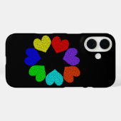 Bloemrijke Regenboog Liefdeshartjes Case-Mate iPhone Case (Achterkant (horizontaal))