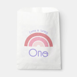 Bloemrijke regenboog verjaardag bedankzakje